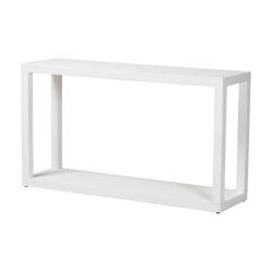 bali & pari Oaklynn Natural Grasscloth Console Table - Two-Tier Entryway Table with Open Frame, Modern Coastal Accent Table for Living Room or Hallway, White